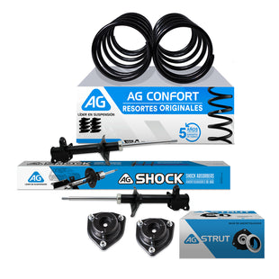 Kit Original Resortes, Amortiguadores y Bases Nissan Tsuru 3 1992-2017 Trasero