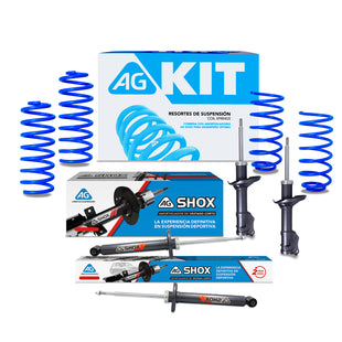 Kit Deportivo Resortes Ag Kit y Amortiguadores Ag Shox Volkswagen Golf Cabrio 96-02 Kit 8 Piezas