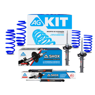 Kit Deportivo Resortes Ag Kit y Amortiguadores Ag Shox Audi A3 97-03 Kit 8 Piezas