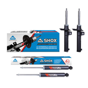 Amortiguadores Deportivos AG Shox Volkswagen Golf A5 (Carter 55 mm) (Trasero con Eje Suspensión Independiente Buje 14 mm) 2006-2008 Kit 4 Piezas