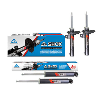 Amortiguadores Deportivos AG Shox VW Golf Sportwagen (Carter 50 mm) (Trasero Eje Suspensión Independiente Buje 10 mm) 2015-2017 Delanteros y Traseros