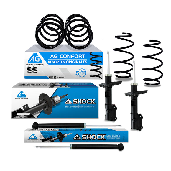 Kit Original Resortes y Amortiguadores Hyundai Elantra (Sexta generación) (GLS, GLS Premium, Tech) 2017-2020 8 Piezas Delanteros y Traseros