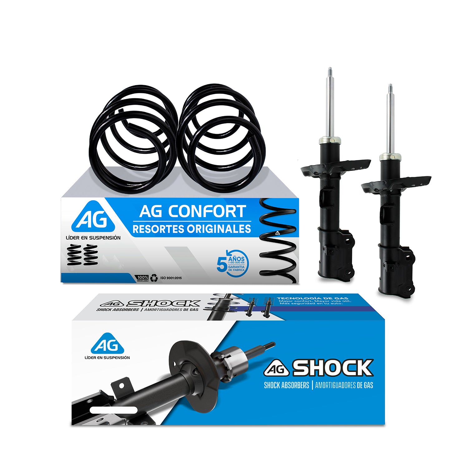 Kit Original Resortes y Amortiguadores Hyundai Elantra (Sexta generación) (GLS, GLS Premium, Tech) 2017-2020 4 Piezas Del