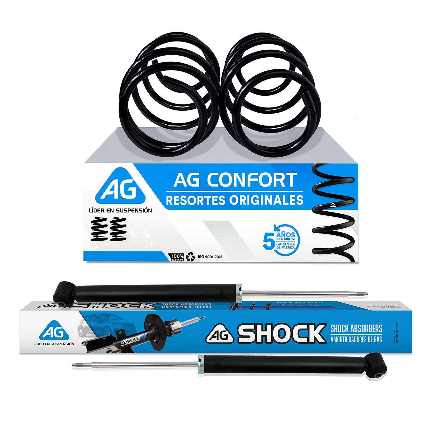 Kit Original Resortes y Amortiguadores Hyundai Elantra (Sexta generación) (GLS, GLS Premium, Tech) 2017-2019 4 Piezas Traseras