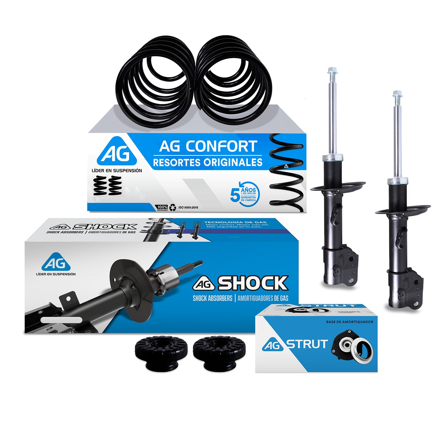 Kit Original Resortes, Amortiguadores y Bases Chevrolet Spark 2011-2017 Delantero