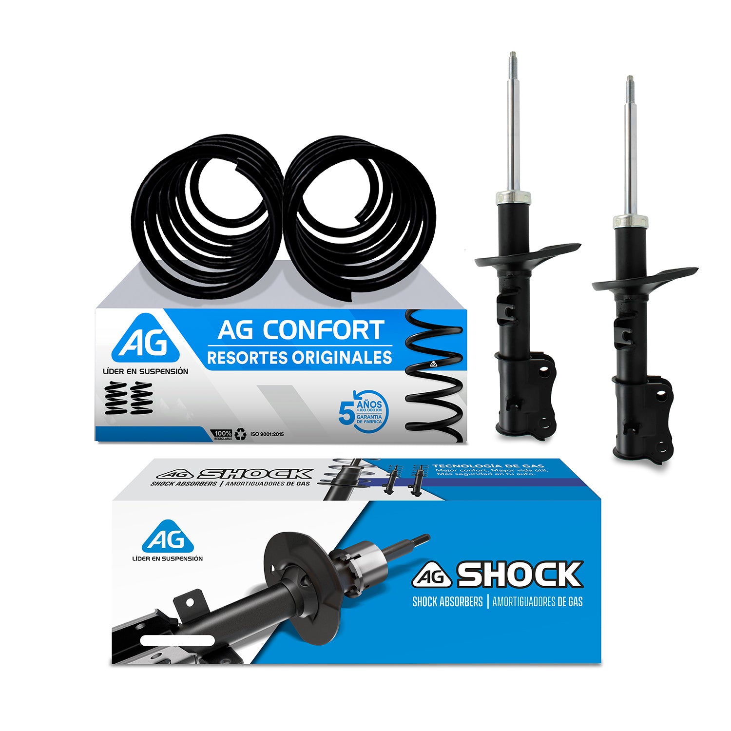 Kit Original Resortes y Amortiguadores Chevrolet Aveo II 2018-2022 Delanteros