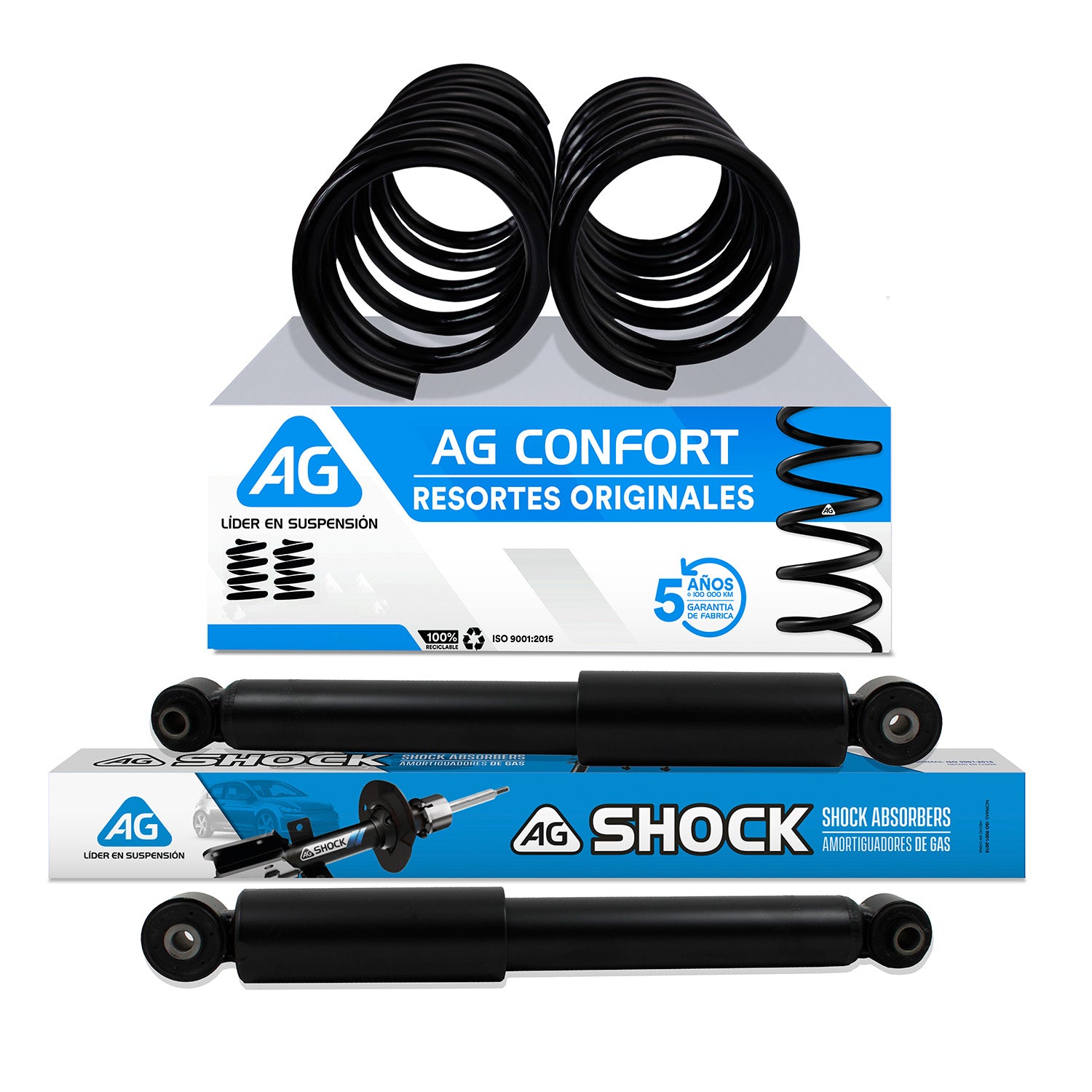 Kit Original Resortes y Amortiguadores Ag Fiat 500 (Todos Importados Excluye Abarth) 2009-2013 Traseros