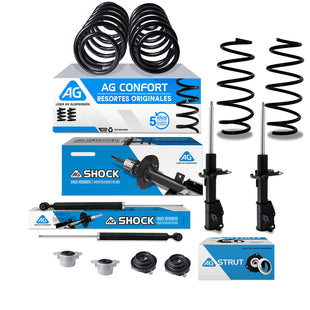 Kit Original Resortes, Amortiguadores y Bases Ag Ford Figo 2016-2020 12 Pzas