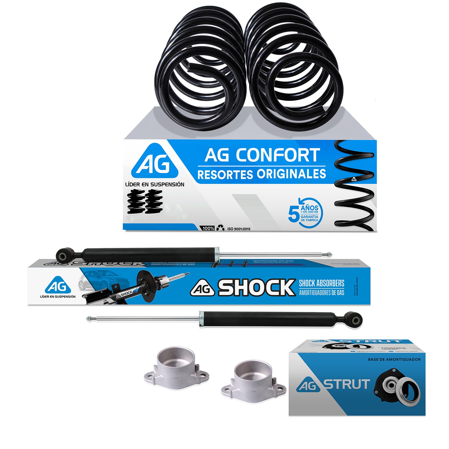 Kit Original Resortes, Amortiguadores y Bases Ford Figo 2016-2020 Trasero
