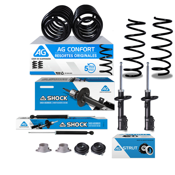 Kit Original Resortes, Amortiguadores y Bases Ford Fiesta 2014-2019 12 Piezas Delanteros y Traseros