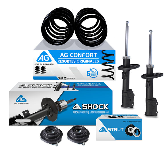 Kit Original Resortes, Amortiguadores y Bases Ford Fiesta 4.0 Cil 2014-2018 6 Piezas Delanteras