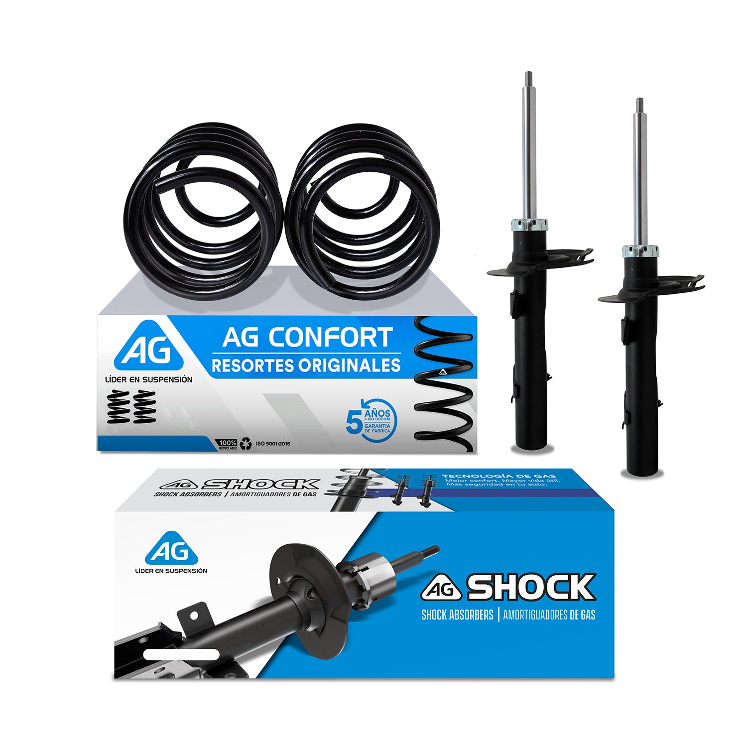 Kit Original Resortes y Amortiguadores Ford Escape 2013-2019 4 Piezas Del