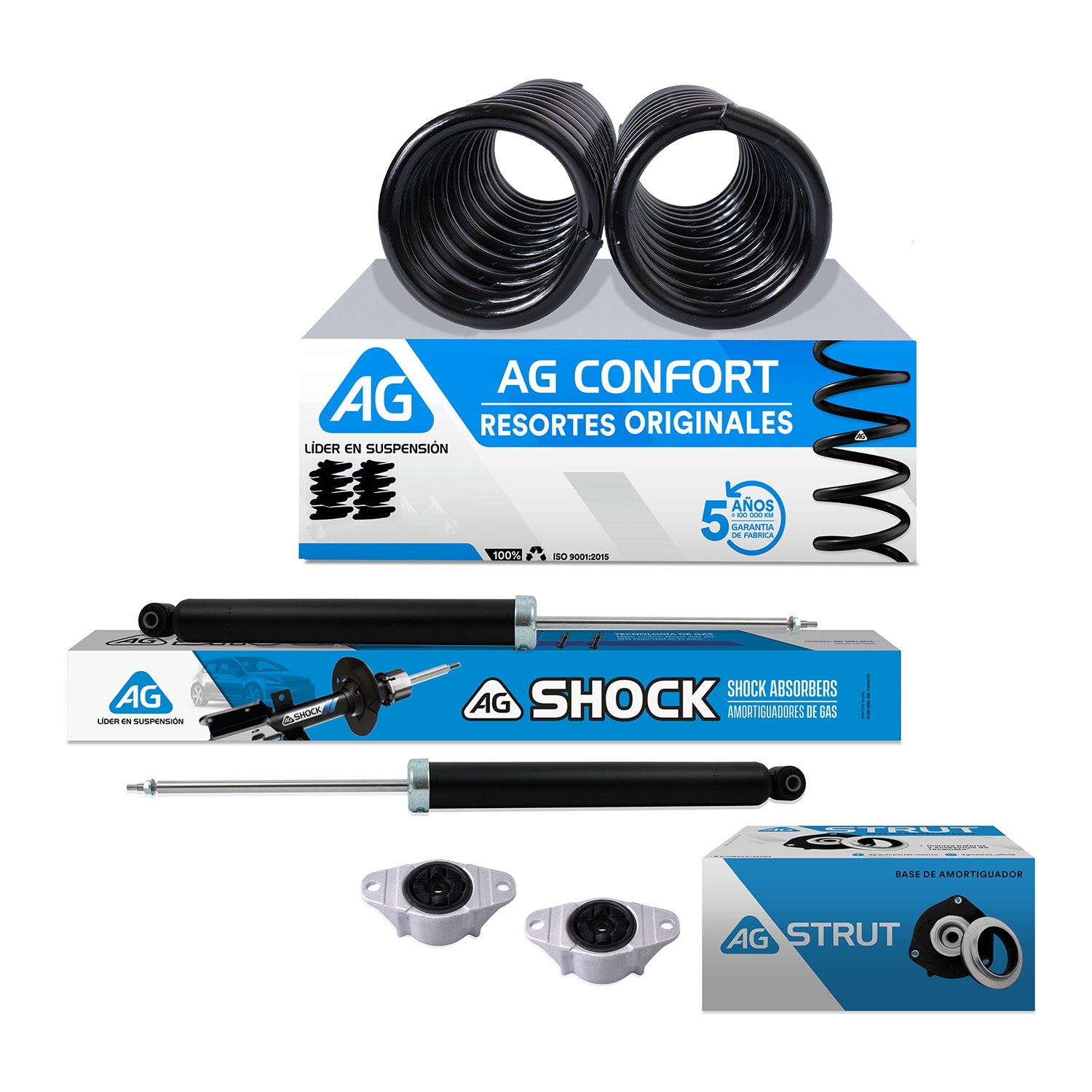 Kit Original Resortes, Amortiguadores y Bases Ford Escape 2013-2019 6 Piezas Tras