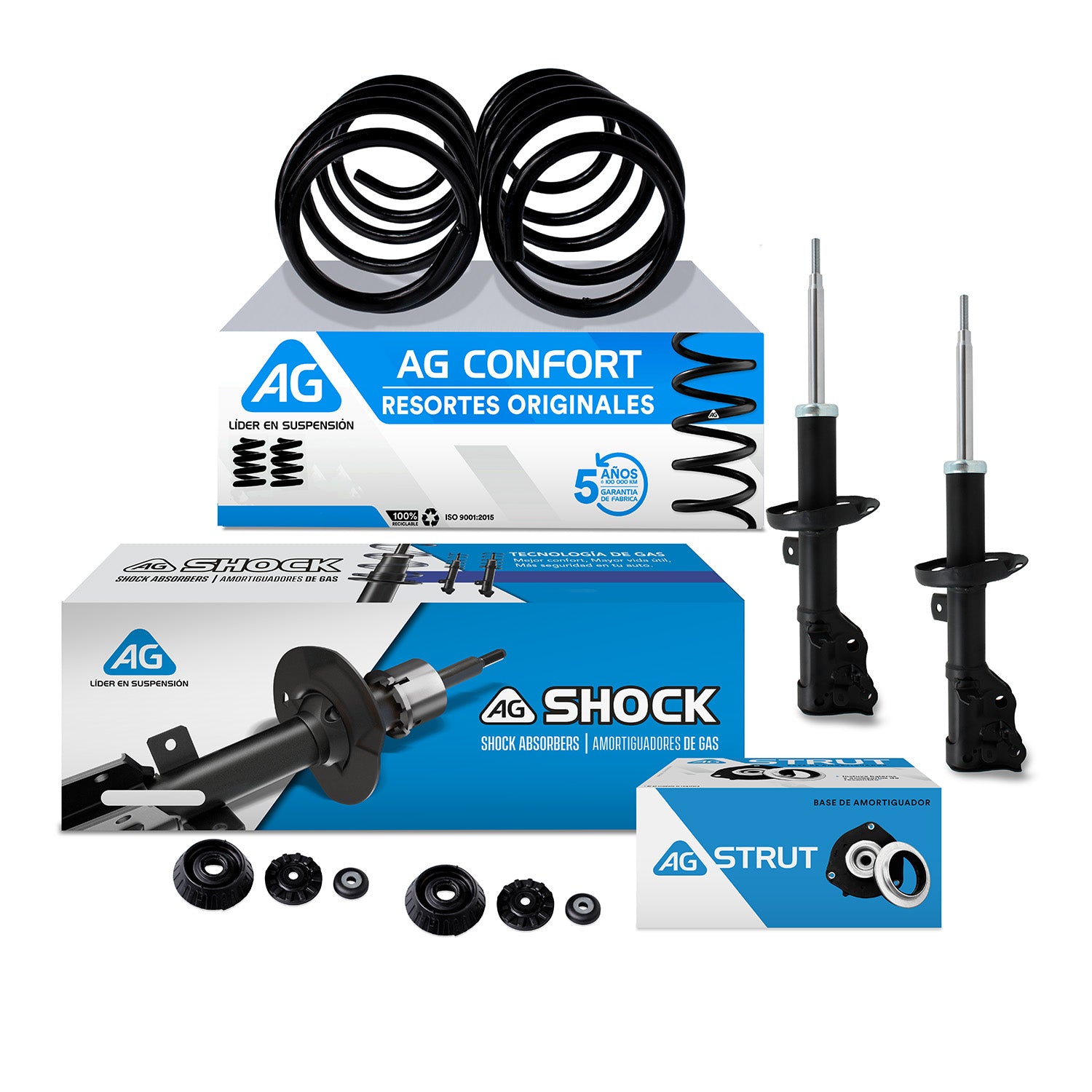 Kit Original Resortes, Amortiguadores y Bases Honda HRV 4.0 Cil 2015-2020 6 Piezas Delanteras