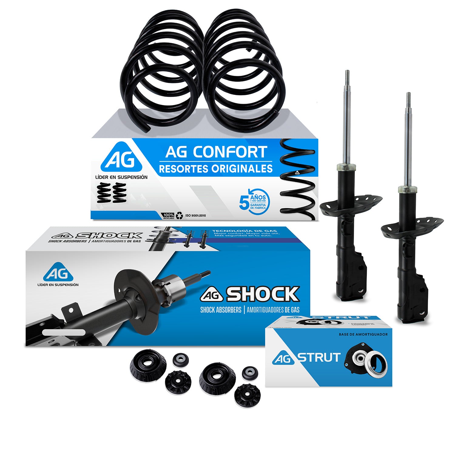 Kit Original Resortes, Amortiguadores y Bases Honda Fit 2015-2020 Delantero