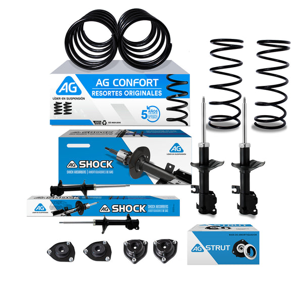 Kit Original Resortes, Amortiguadores y Bases Nissan Tsuru 3 1992-2017 12 piezas