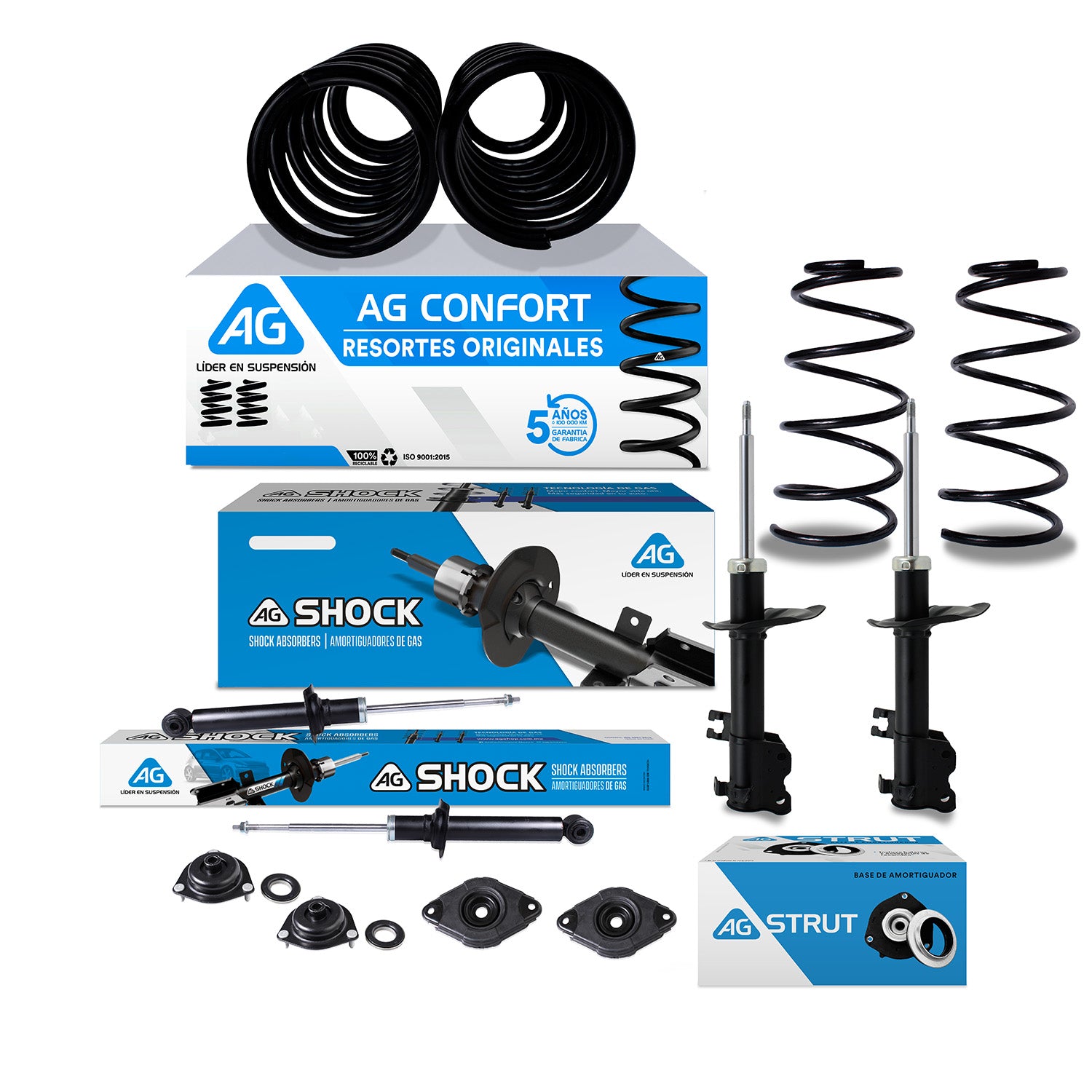 Kit Original Resortes, Amortiguadores y Bases Resorte Nissan Sentra 2001-2006 Kit
