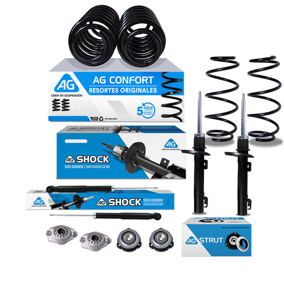Kit Original Resortes, Amortiguadores y Bases Volkswagen CrossFox 2007-2009 12 piezas