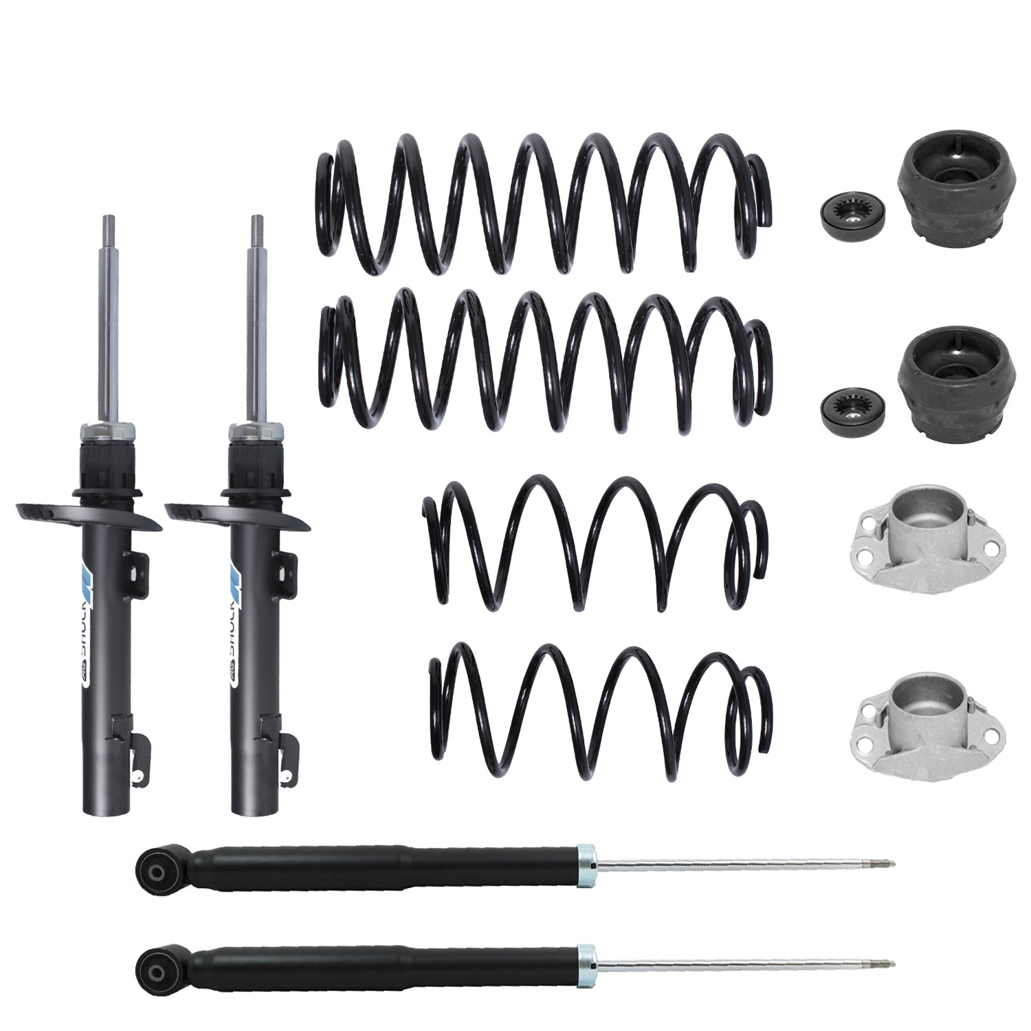 Kit Original Resortes, Amortiguadores y Bases Volkswagen Crossfox 2007-2009 12 piezas