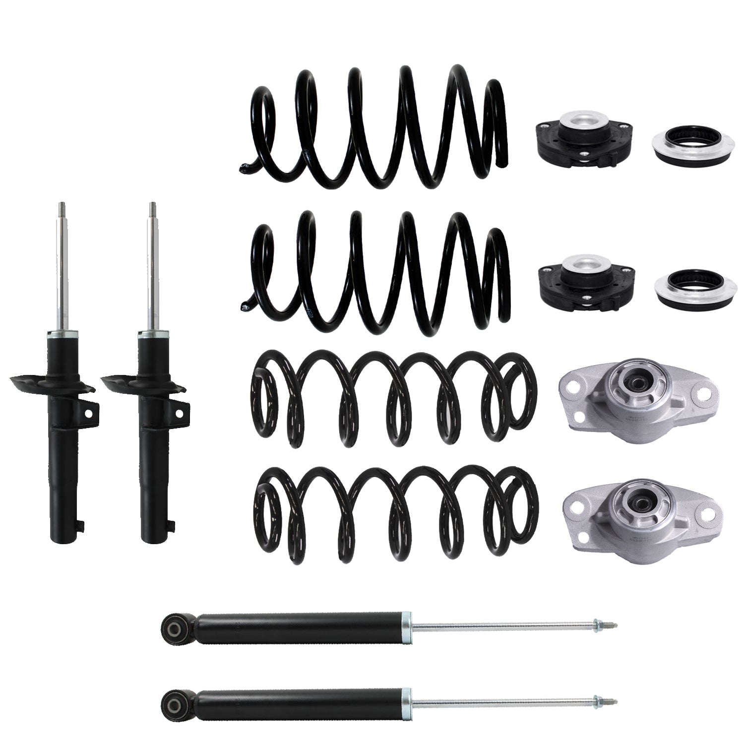 Kit Original Resortes, Amortiguadores y Bases Volkswagen Golf GTI (2.0L) 2006-2014 12 Piezas