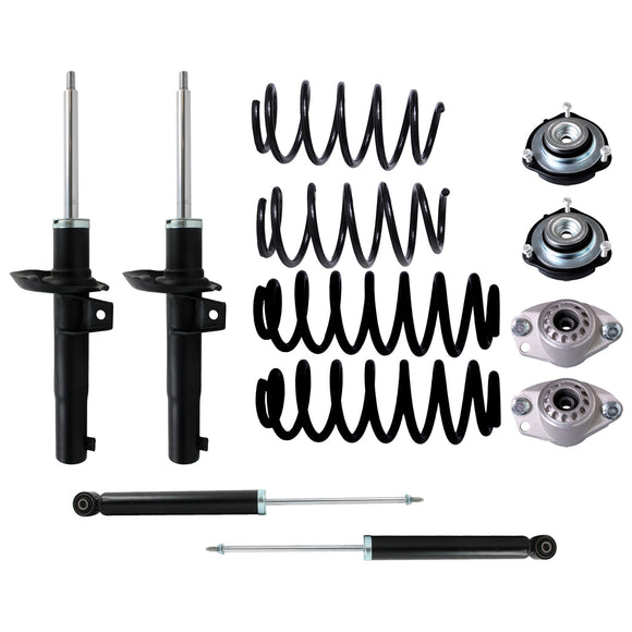 Resortes, Amortiguadores y Bases AG Volkswagen Jetta A6 (Bicentenario) (2.0L) (Carter 50 mm) (Eje rígido Buje 14 mm) 2010-2018 Delanteros y Traseros