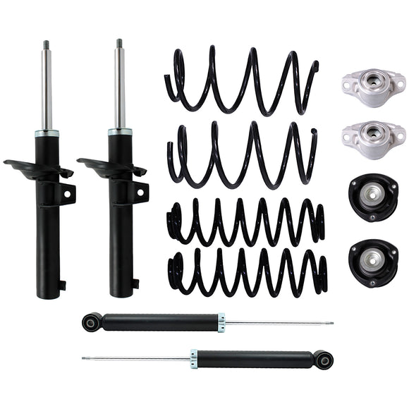 Amortiguadores Originales, Resortes y Bases AG Volkswagen Jetta A7 (Carter 55 mm) (Eje Suspensión Independiente Buje 14 mm) 2019-2025 Delanteros y Traseros