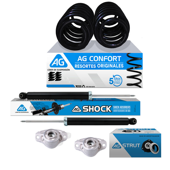 Kit Original Resortes, Amortiguadores y Bases Volkswagen Golf A7 (Para suspensión Independiente) 2014-2020 6 Piezas Tras