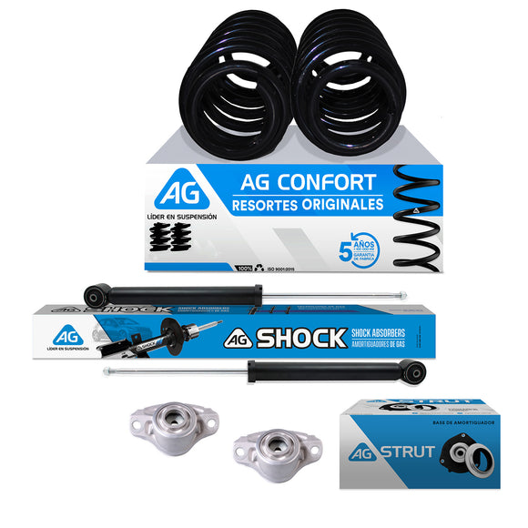 Resortes, Amortiguadores y Bases Ag Volkswagen Golf A7 (Eje rígido Buje 10 mm) 2014-2020 Traseros