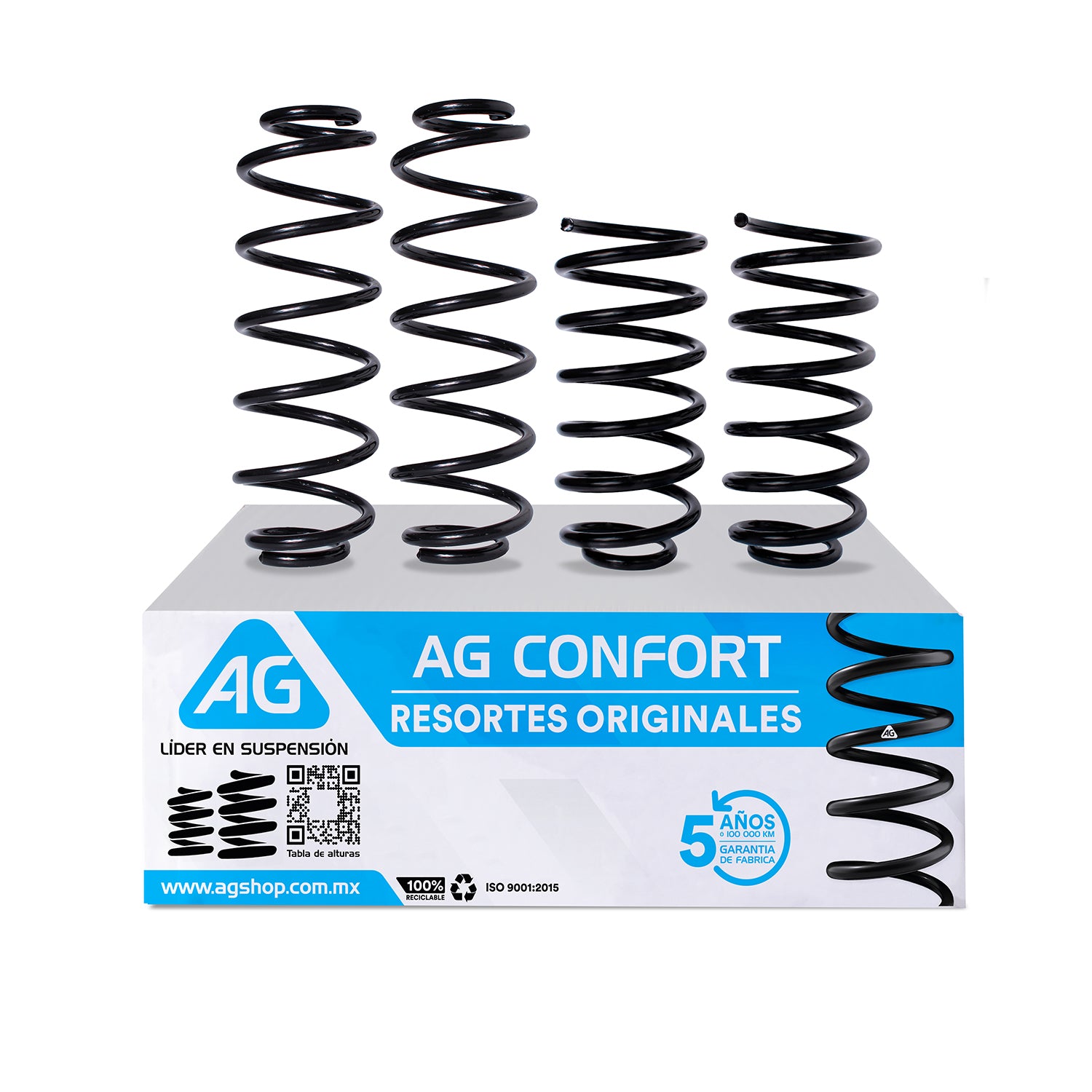 Resortes Originales Ag Confort Seat León I (FR y Cupra) (Reforzado) 1999-2005 Kit 4 Piezas