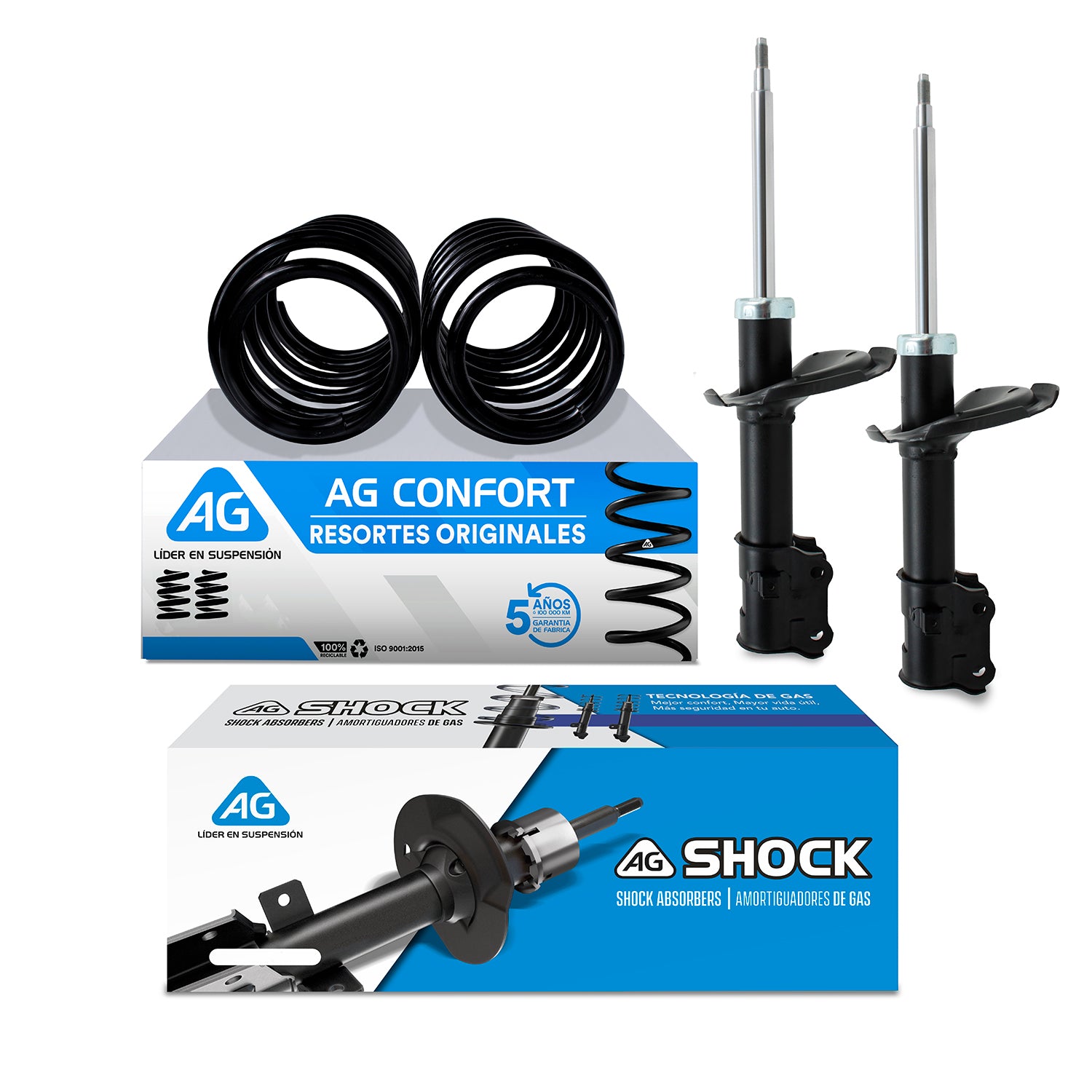 Kit Original Resortes y Amortiguadores Ag Kia Rio 2006-2011 Delanteros
