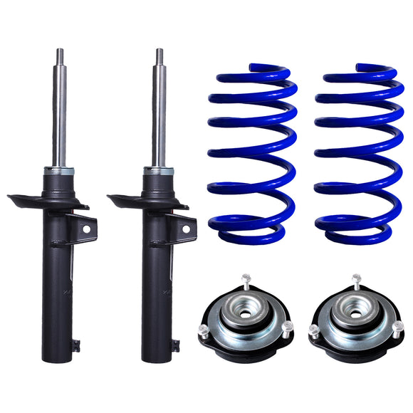 Resortes Deportivos AG Kit y Amortiguadores Deportivos AG Shox Volkswagen Golf A5 (Carter 55 mm) (2.5L) (Trasero con Eje Suspensión Independiente Buje 14 mm) 2006-2008 Delanteros