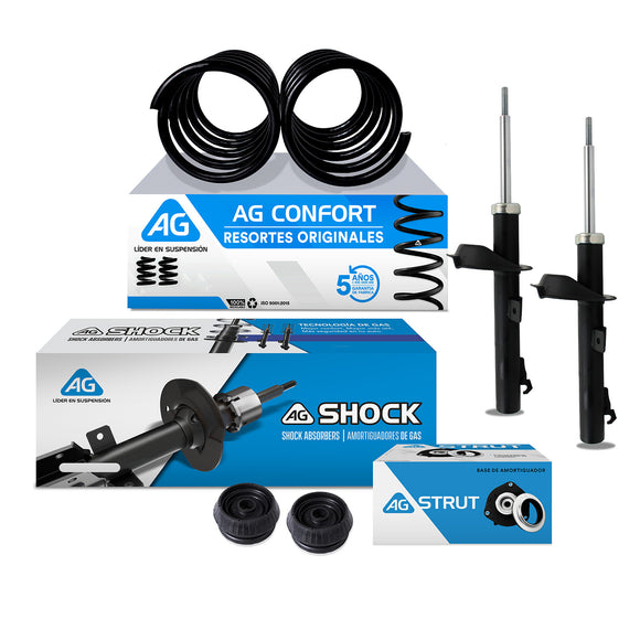 Kit Original Resortes, Amortiguadores y Bases Ford Ka 01-08 Delanteros Kit 6 Piezas