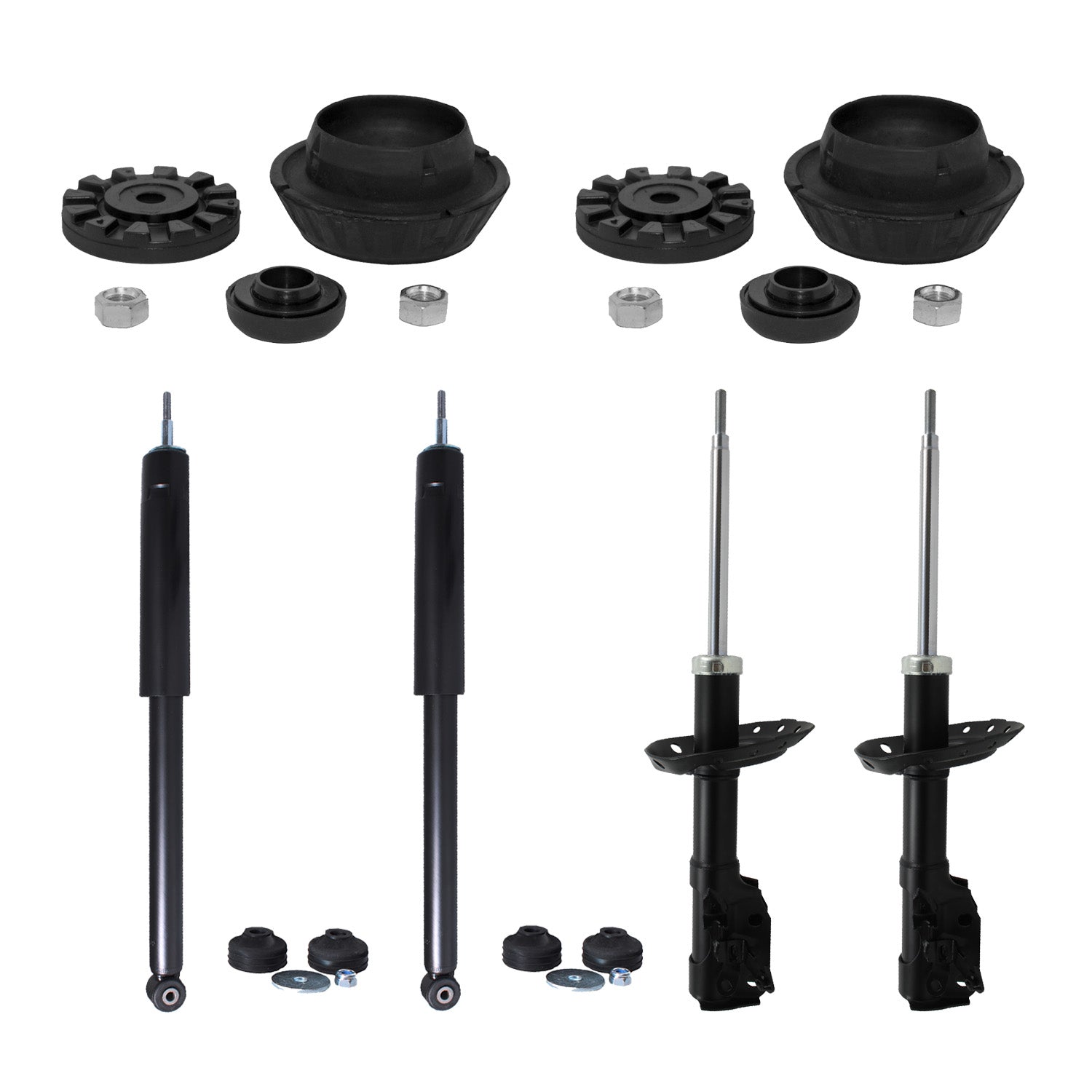 Kit 4 Amortiguadores y Bases Del Honda Fit 2009 al 2014 AG