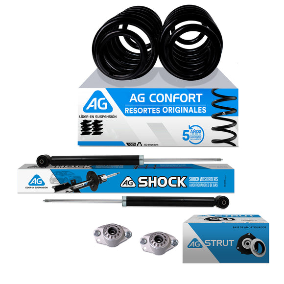 Kit Original Resortes, Amortiguadores y Bases Volkswagen Beetle 98-10 Traseros Kit 6 Piezas