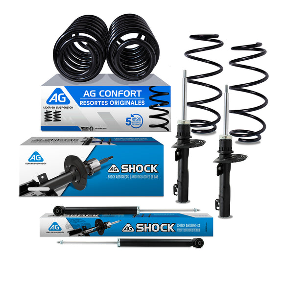 Kit Original Resortes y Amortiguadores Volkswagen Polo 03-08 Delanteros y Traseros