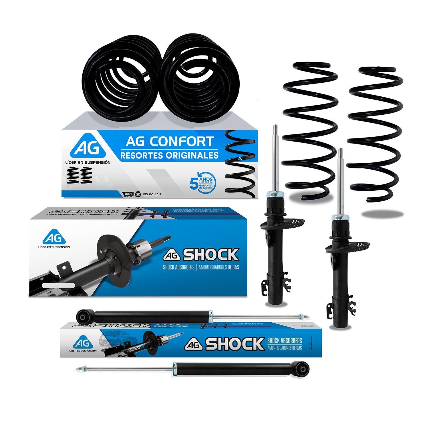 Kit Original Resortes y Amortiguadores Volkswagen Polo 2009-2020 x8