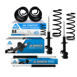 Kit Original Resortes y Amortiguadores Nissan March 12-17 Del y Tras