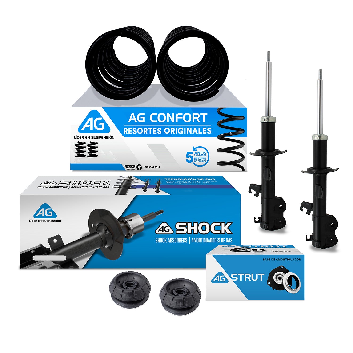 Kit Original Resortes, Amortiguadores y Bases Nissan March 12-18 Del Kit X6