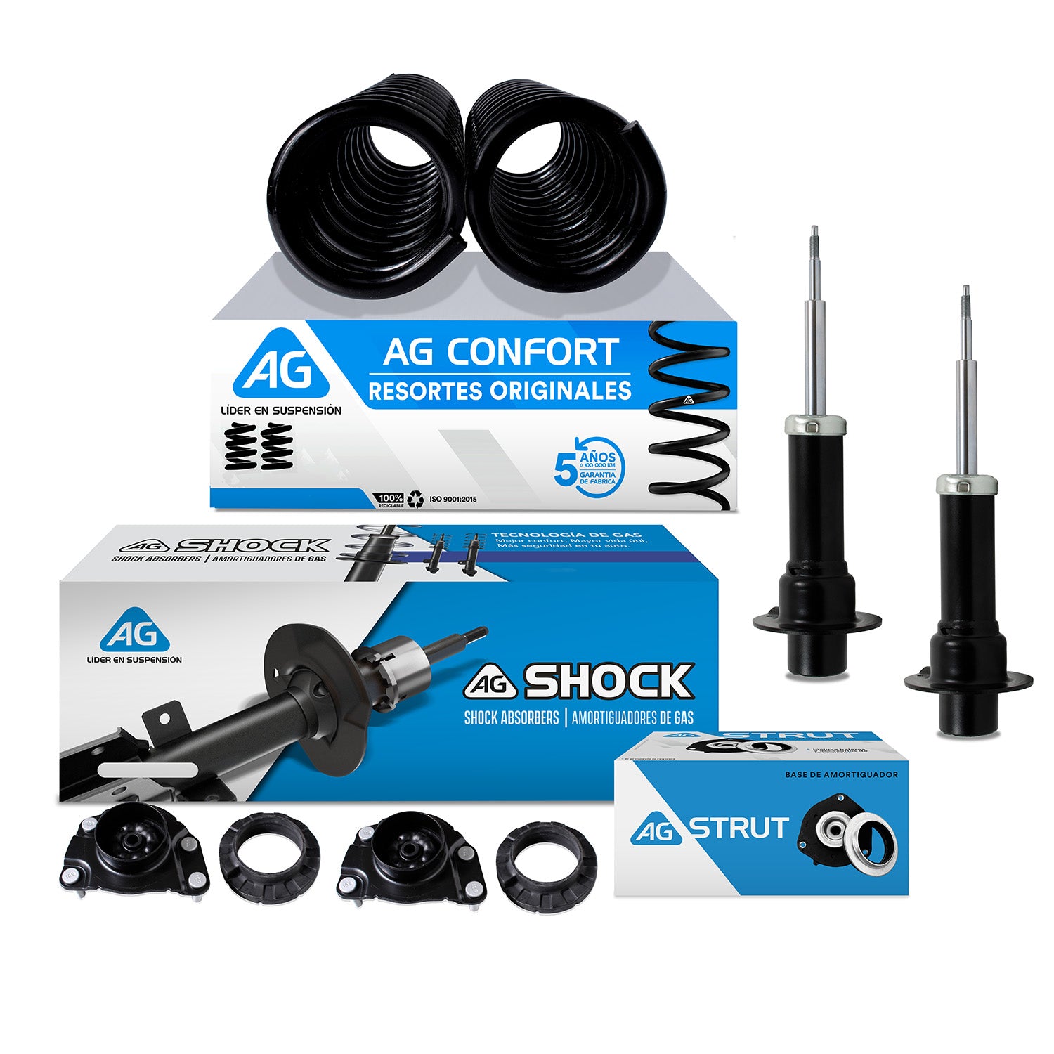 Kit Original Resortes, Amortiguadores y Bases Jeep Liberty 4X4 2002-2007 Delanteros X6