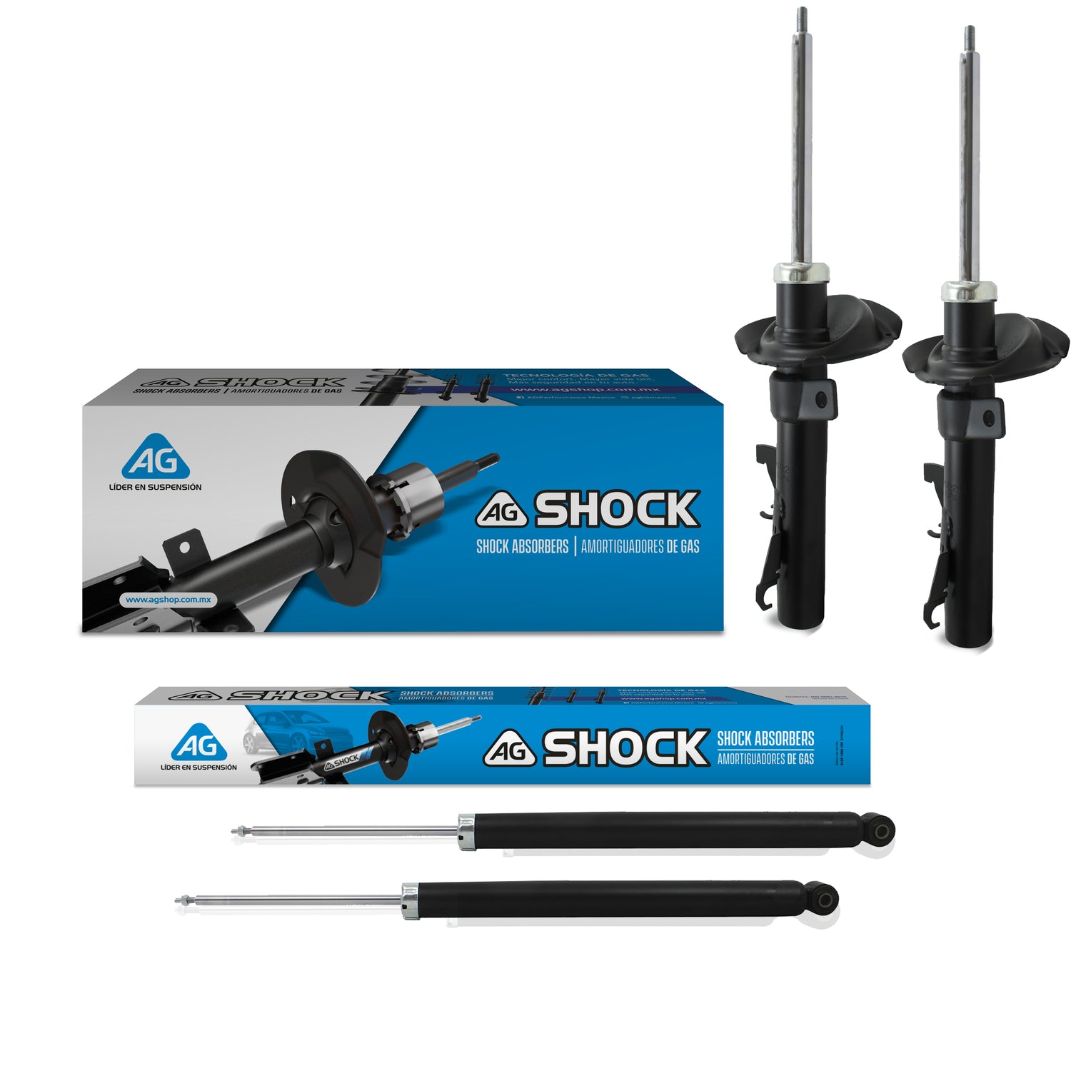 Amortiguadores Originales Ag Shock Mazda 3 (Primera y Segunda generación) (Excepto Speed) 2003-2013 4 Piezas