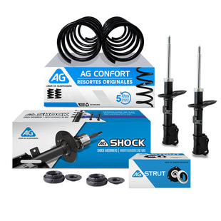 Kit Original Resortes, Amortiguadores y Bases Chevrolet Aveo 04-15 Delanteros Kit 6 Piezas