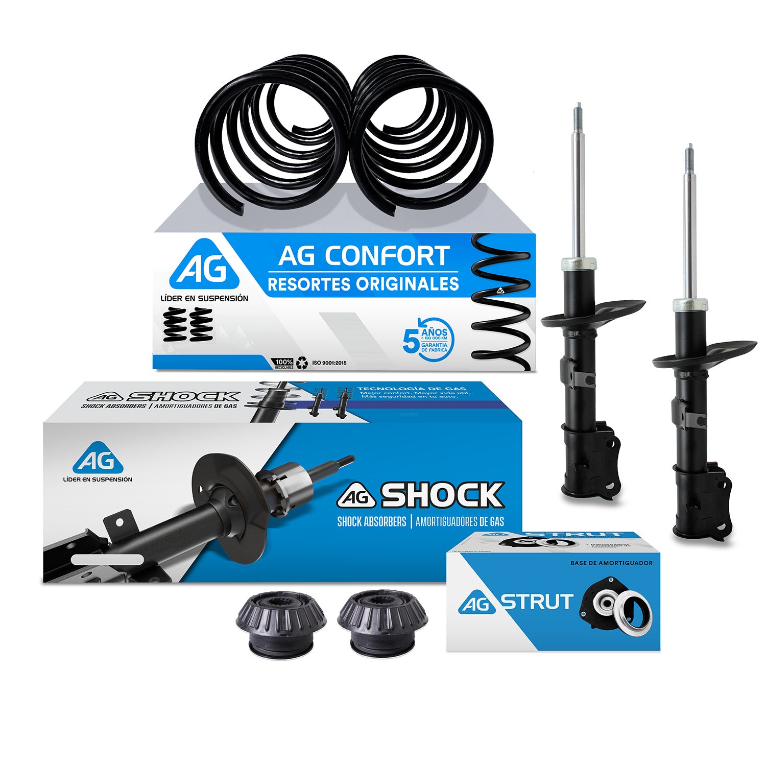 Kit Original Resortes, Amortiguadores y Bases Chevrolet Aveo Ko 04-17 Del Kit X6