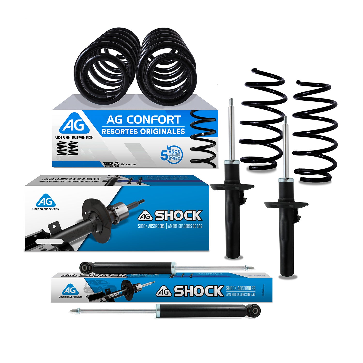 Kit Original Resortes y Amortiguadores Volkswagen Golf A5 (2.5L) (Para Eje rígido trasero) 2006-2012