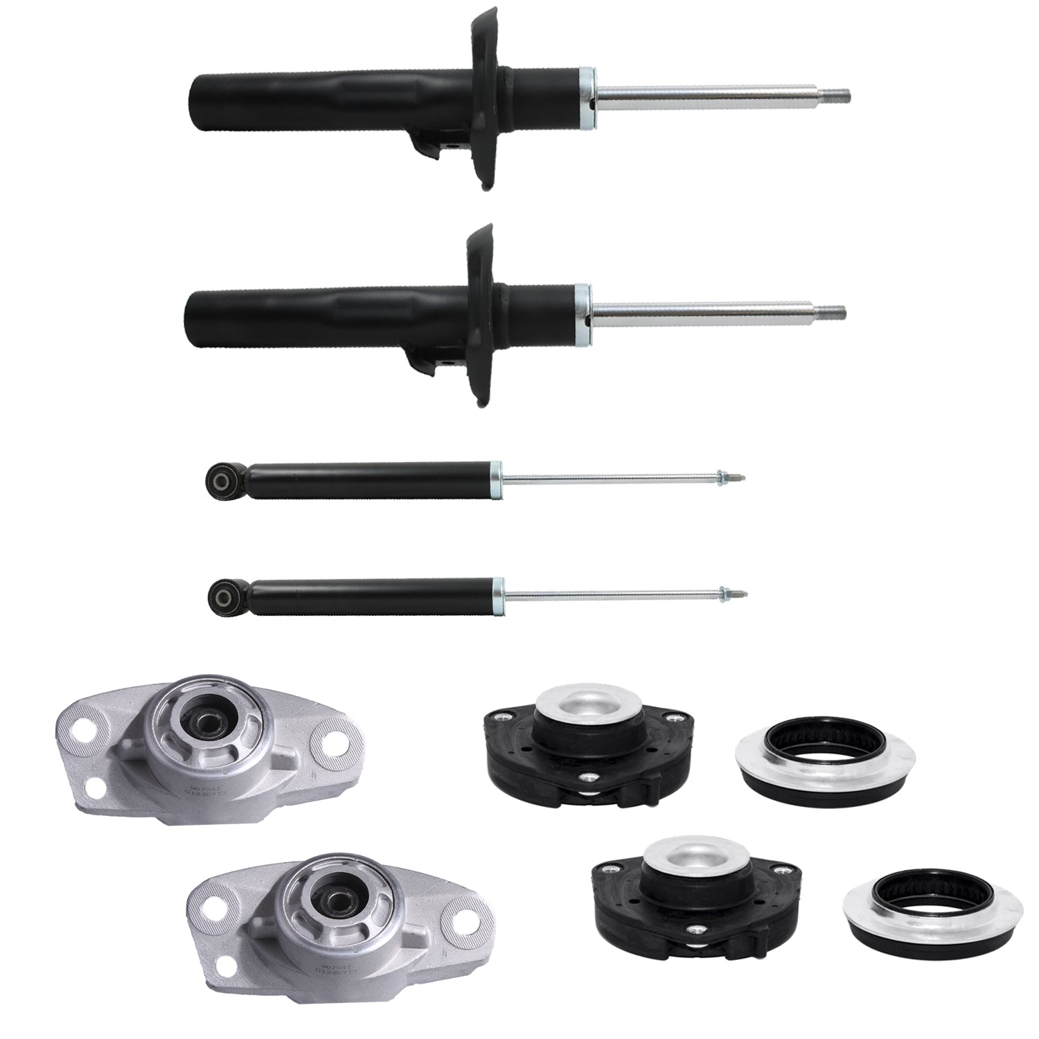 Kit Original Amortiguadores y Bases Seat Toledo (Para Eje rígido trasero) 06-12  Kit 8 Piezas