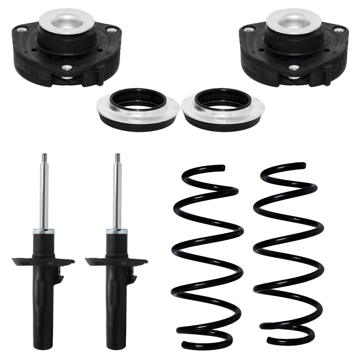 Kit Original Resortes, Amortiguadores y Bases Volkswagen Jetta (2.5L) 2011-2017 Kit 6 Piezas delanteras