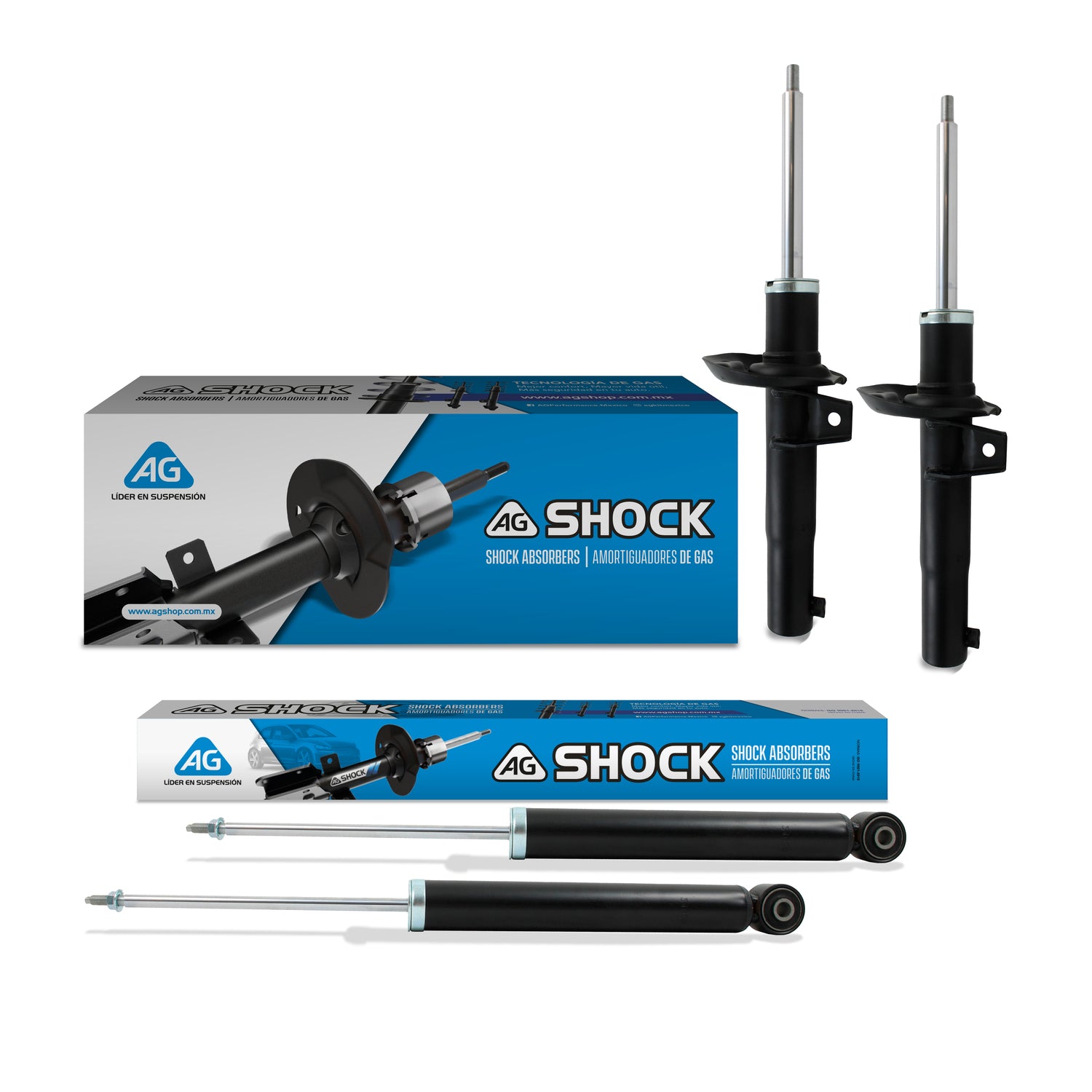 Amortiguadores Originales AG Shock Volkswagen Passat (2.0L) (Para Eje rígido trasero) 2006-2010 Kit 4 Piezas