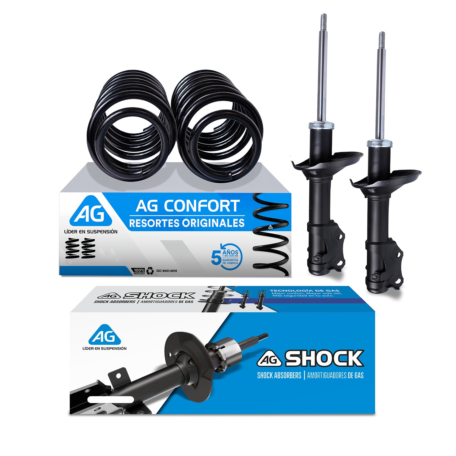 Kit Original Resortes y Amortiguadores Volkswagen Jetta A2 85-92 Delanteros Kit 4 Piezas (Aro Grande)