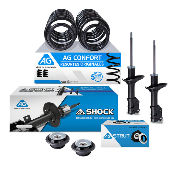 Kit Original Resortes, Amortiguadores y Bases Volkswagen Golf A2 1987-1992 Delanteros 6 piezas