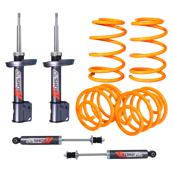 Kit Deportivo Resortes Ag Xtreme y Amortiguadores Ag Shox Chevrolet Chevy All Kit 8 Piezas