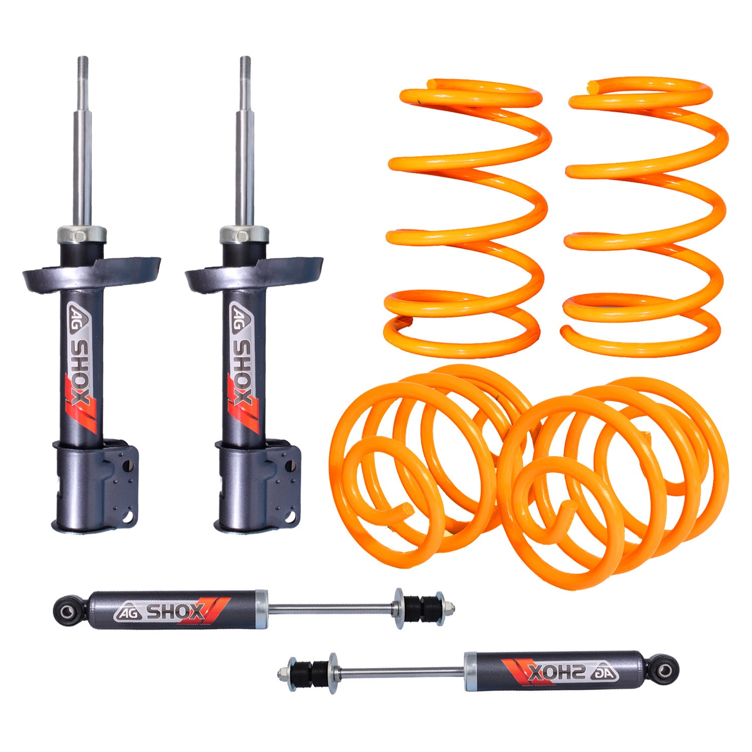 Kit Deportivo Resortes Ag Xtreme y Amortiguadores Ag Shox Chevrolet Chevy All Kit 8 Piezas